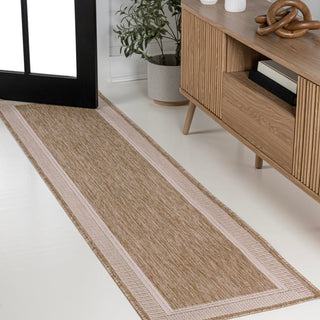 Hali Coastal Casual Wide Stripe Border Area Rug - JONATHAN Y