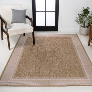Hali Coastal Casual Wide Stripe Border Area Rug - JONATHAN Y