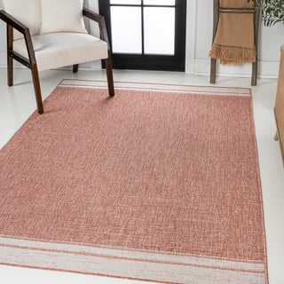 Alda Modern Minimalist Mingled Solid Indoor/Outdoor Area Rug - JONATHAN Y