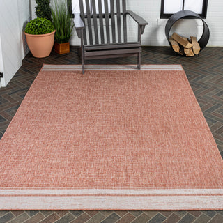 Alda Modern Minimalist Mingled Solid Indoor/Outdoor Area Rug - JONATHAN Y
