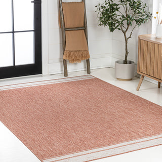 Alda Modern Minimalist Mingled Solid Indoor/Outdoor Area Rug - JONATHAN Y