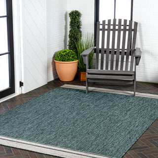 Alda Modern Minimalist Mingled Solid Indoor/Outdoor Area Rug