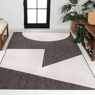 Lucian Modern Geometric Abstract Two-tone Indoor/Outdoor Area Rug