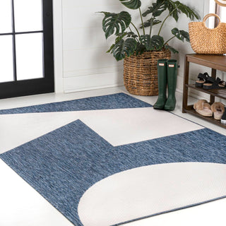 Lucian Modern Geometric Abstract Two-tone Indoor/Outdoor Area Rug