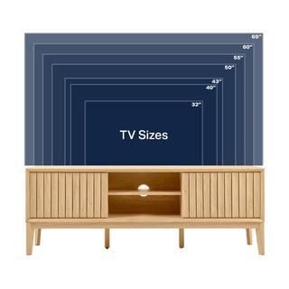 Gennaro 58 in. Farmhouse 3-Storage Sliding Door TV Stand Fits TVs up to 65 in. with Cable Management - JONATHAN Y