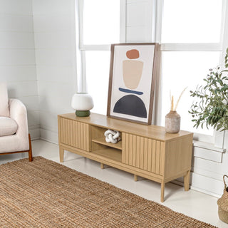 Gennaro 58 in. Farmhouse 3-Storage Sliding Door TV Stand Fits TVs up to 65 in. with Cable Management - JONATHAN Y