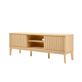 Gennaro 58 in. Farmhouse 3-Storage Sliding Door TV Stand Fits TVs up to 65 in. with Cable Management - JONATHAN Y