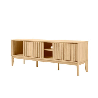 Gennaro 58 in. Farmhouse 3-Storage Sliding Door TV Stand Fits TVs up to 65 in. with Cable Management - JONATHAN Y