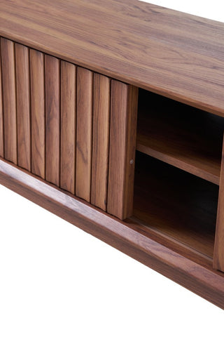 Gennaro 58 in. Farmhouse 3-Storage Sliding Door TV Stand Fits TVs up to 65 in. with Cable Management - JONATHAN Y