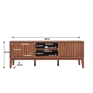Gennaro 58 in. Farmhouse 3-Storage Sliding Door TV Stand Fits TVs up to 65 in. with Cable Management - JONATHAN Y