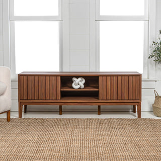 Gennaro 58 in. Farmhouse 3-Storage Sliding Door TV Stand Fits TVs up to 65 in. with Cable Management