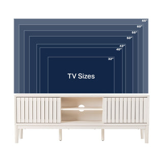 Gennaro 58 in. Farmhouse 3-Storage Sliding Door TV Stand Fits TVs up to 65 in. with Cable Management - JONATHAN Y