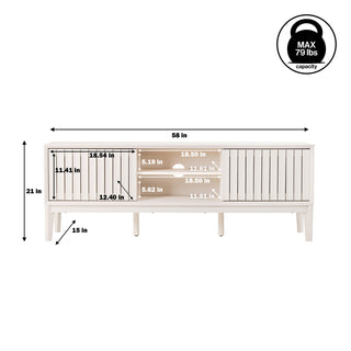 Gennaro 58 in. Farmhouse 3-Storage Sliding Door TV Stand Fits TVs up to 65 in. with Cable Management - JONATHAN Y
