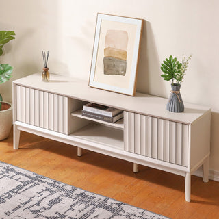 Gennaro 58 in. Farmhouse 3-Storage Sliding Door TV Stand Fits TVs up to 65 in. with Cable Management - JONATHAN Y