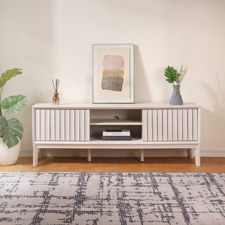 Gennaro 58 in. Farmhouse 3-Storage Sliding Door TV Stand Fits TVs up to 65 in. with Cable Management - JONATHAN Y