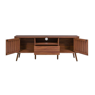 Damien 70 in. Farmhouse Curved TV Stand with Drawer and Storage Doors Fits TVs up to 75 in. with Cable Management - JONATHAN Y