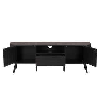 Damien 70 in. Farmhouse Curved TV Stand with Drawer and Storage Doors Fits TVs up to 75 in. with Cable Management - JONATHAN Y