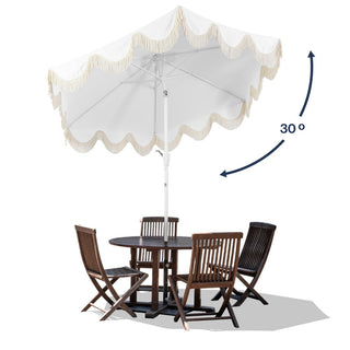 Collins 9 ft. Classic Cottage Tassel Market Patio Umbrella - JONATHAN Y