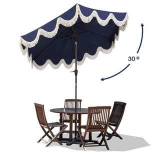 Collins 9 ft. Classic Cottage Tassel Market Patio Umbrella - JONATHAN Y