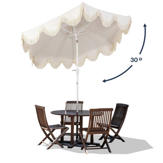 Collins 9 ft. Classic Cottage Tassel Market Patio Umbrella - JONATHAN Y