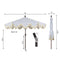 Collins 9 ft. Classic Cottage Tassel Market Patio Umbrella