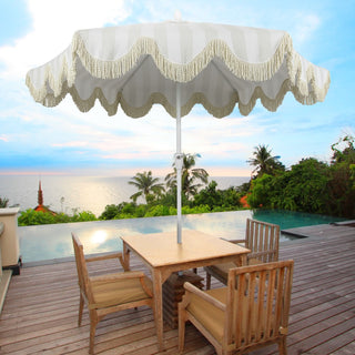 Collins 9 ft. Classic Cottage Tassel Market Patio Umbrella