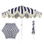 Navy and White Stripe/Cream, White Pole
