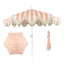 Coral Pink and White Stripe/Cream, White Pole