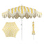 Mustard Yellow and White Stripe/Cream, White Pole