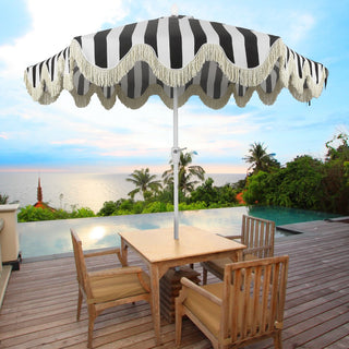 Collins 9 ft. Classic Cottage Tassel Market Patio Umbrella