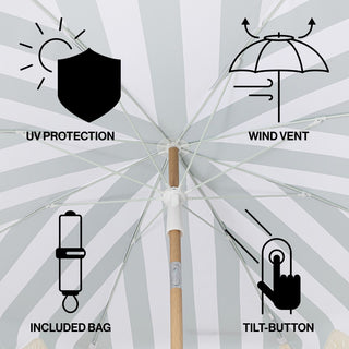 Mariner 6.5 ft. Classic Cottage Fringe Tassel Market Beach Umbrella