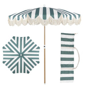 Mariner 6.5 ft. Classic Cottage Fringe Tassel Market Beach Umbrella