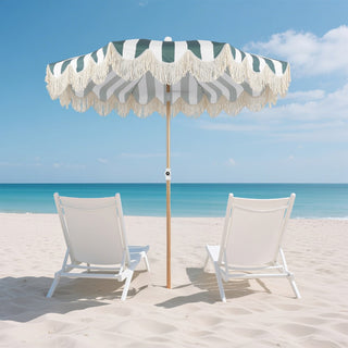 Mariner 6.5 ft. Classic Cottage Fringe Tassel Market Beach Umbrella