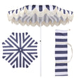 Navy and White Stripe/Cream, White Pole