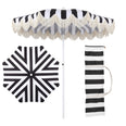 Black and White Stripe/Cream, White Pole