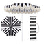 Black and White Stripe/Cream, White Pole