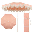 Coral Pink/Cream, Brown Pole