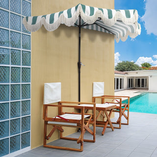 Beverly 9 ft. Designer Classic Scalloped Fringe Half Market Patio Umbrella