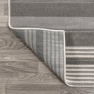 Nicky Geometric Striped Circles Area Rug - JONATHAN Y