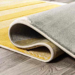Nicky Geometric Striped Circles Area Rug - JONATHAN Y