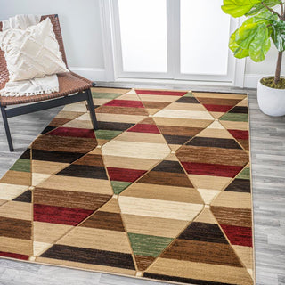 Kehoe Retro Diamonds Geometric Area Rug - JONATHAN Y