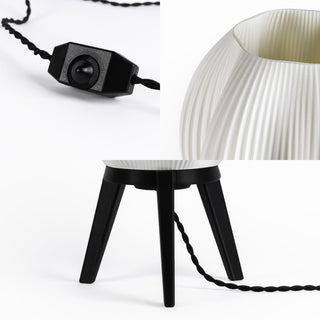 Wavy Modern Contemporary Plant-Based PLA 3D Printed Dimmable LED Table Lamp - JONATHAN Y