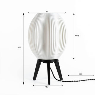 Wavy Modern Contemporary Plant-Based PLA 3D Printed Dimmable LED Table Lamp - JONATHAN Y