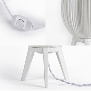 Wavy Modern Contemporary Plant-Based PLA 3D Printed Dimmable LED Table Lamp - JONATHAN Y