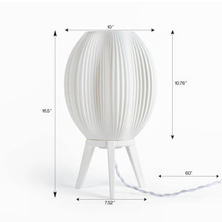 Wavy Modern Contemporary Plant-Based PLA 3D Printed Dimmable LED Table Lamp - JONATHAN Y