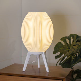 Wavy Modern Contemporary Plant-Based PLA 3D Printed Dimmable LED Table Lamp - JONATHAN Y