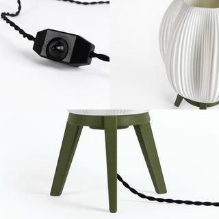 Wavy Modern Contemporary Plant-Based PLA 3D Printed Dimmable LED Table Lamp - JONATHAN Y