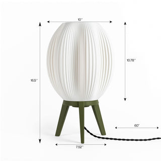 Wavy Modern Contemporary Plant-Based PLA 3D Printed Dimmable LED Table Lamp - JONATHAN Y