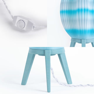 Wavy Modern Contemporary Plant-Based PLA 3D Printed Dimmable LED Table Lamp - JONATHAN Y