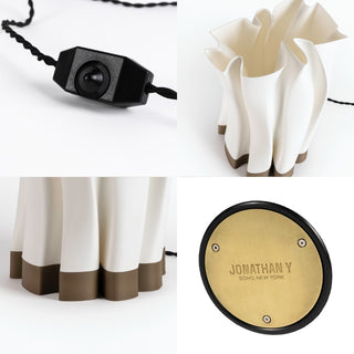 Flame Modern Bohemian Plant-Based PLA 3D Printed Dimmable LED Table Lamp - JONATHAN Y